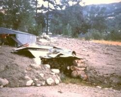 Lobes de lave torrentielle lors de la crue du Verdarel (05) le 09/07/1981 © Société géologique et minière du Briançonnais