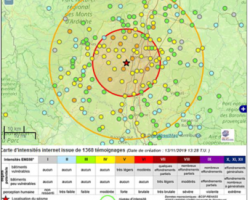 Séisme le Teil Ardèche 11/11/2019 (c) BCSF