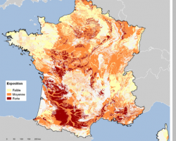 Carte d'exposition au phénomène de retrait gonflement des argiles (c) Géorisques