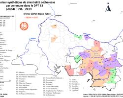 Carte DPT 13 des communes à forte sinistralité « sécheresse » (ONRN, données 2023)