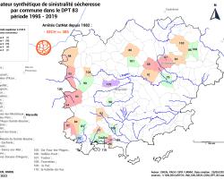 Carte DPT 83 des communes à forte sinistralité « sécheresse » (ONRN, données 2023)