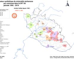 Carte DPT 84 des communes à forte sinistralité « sécheresse » (ONRN, données 2023)
