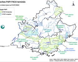 Cartographie des PAPI clôturés en PACA