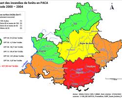 Impact des incendies de forêt en PACA sur la période 2000 - 2004
