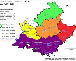 Bilan cartographique départemental sur la période 2000 – 2022 par commune (source © Base Prométhée)