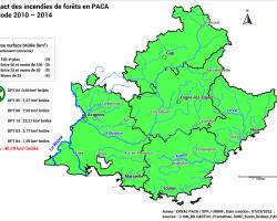 Impact des incendies de forêt en PACA sur la période 2010 - 2014