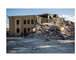 Photo du séisme d'Amatrice survenu le 24 août 2016 (source © Bruno PACE - AFPS)