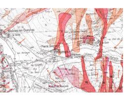 => Exemple de carte de localisation des phénomènes d’avalanche dans le Queyras (source © INRAE)