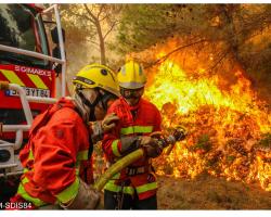 => Feu de forêt dans le massif de Beaumes-de-Venise le 17 août 2021 (source © SDIS 84)