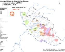Carte DPT 84 des communes à forte sinistralité « sécheresse » (ONRN, données 2023)