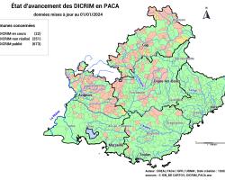 Etat d'avancement des DICRIM en PACA (cartographie)