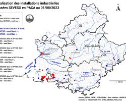 Localisation des installations industrielles (ICPE) classées SEVESO en PACA
