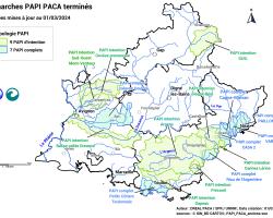 Cartographie des PAPI clôturés en PACA