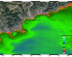 Elévation maximale du plan d’eau par agrégation de tous les scénarios simulés. © BRGM
