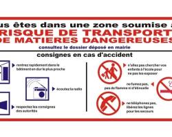 Consignes à respecter en cas de risque de transport de matières dangereuses (source  © MEDD / DPPR)