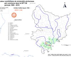 Carte DPT 06 des communes à forte sinistralité « sécheresse » (ONRN, données 2023) => 17 communes impactées