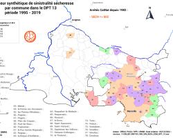 Carte DPT 13 des communes à forte sinistralité « sécheresse » (ONRN, données 2023) => 52 communes impactées