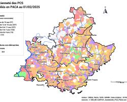 Ancienneté des PCS réalisés en PACA (cartographie)