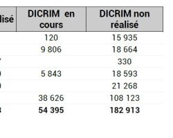 Population impactée ou non (DICRIM réalisé ou non) - tableau