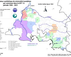On compte 30 communes dites à forte sinistralité dans les Bouches-du-Rhône : 1 de niveau 4, 4 de niveau 3, 2 de niveau 2, 15 de niveau 1 et 8 de niveau 0