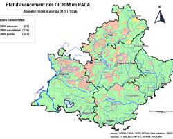 Etat d'avancement des DICRIM en PACA (données mises à jour au 01/01/2026)