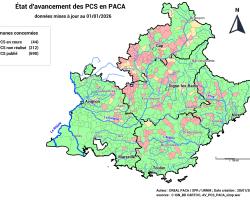 Avancement des PCS en PACA (cartographie)