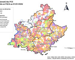 Ancienneté des PCS réalisés en PACA (cartographie)