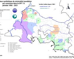 Carte département 13 des communes à forte sinistralité inondation (ONRN, données 2025)