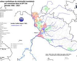 Carte département 84 des communes à forte sinistralité inondation (ONRN, données 2025)