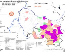 Carte DPT 13 des communes à forte sinistralité « sécheresse » (ONRN, données 2025)