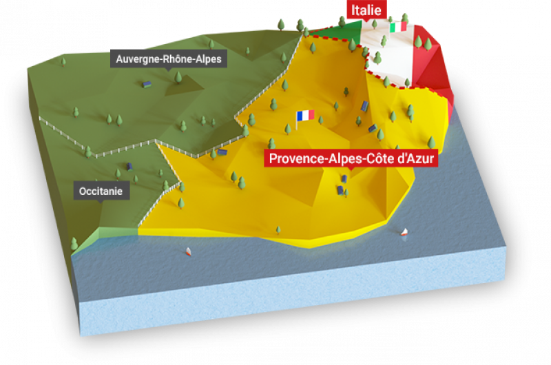 Cartographie Région PACA - Italie