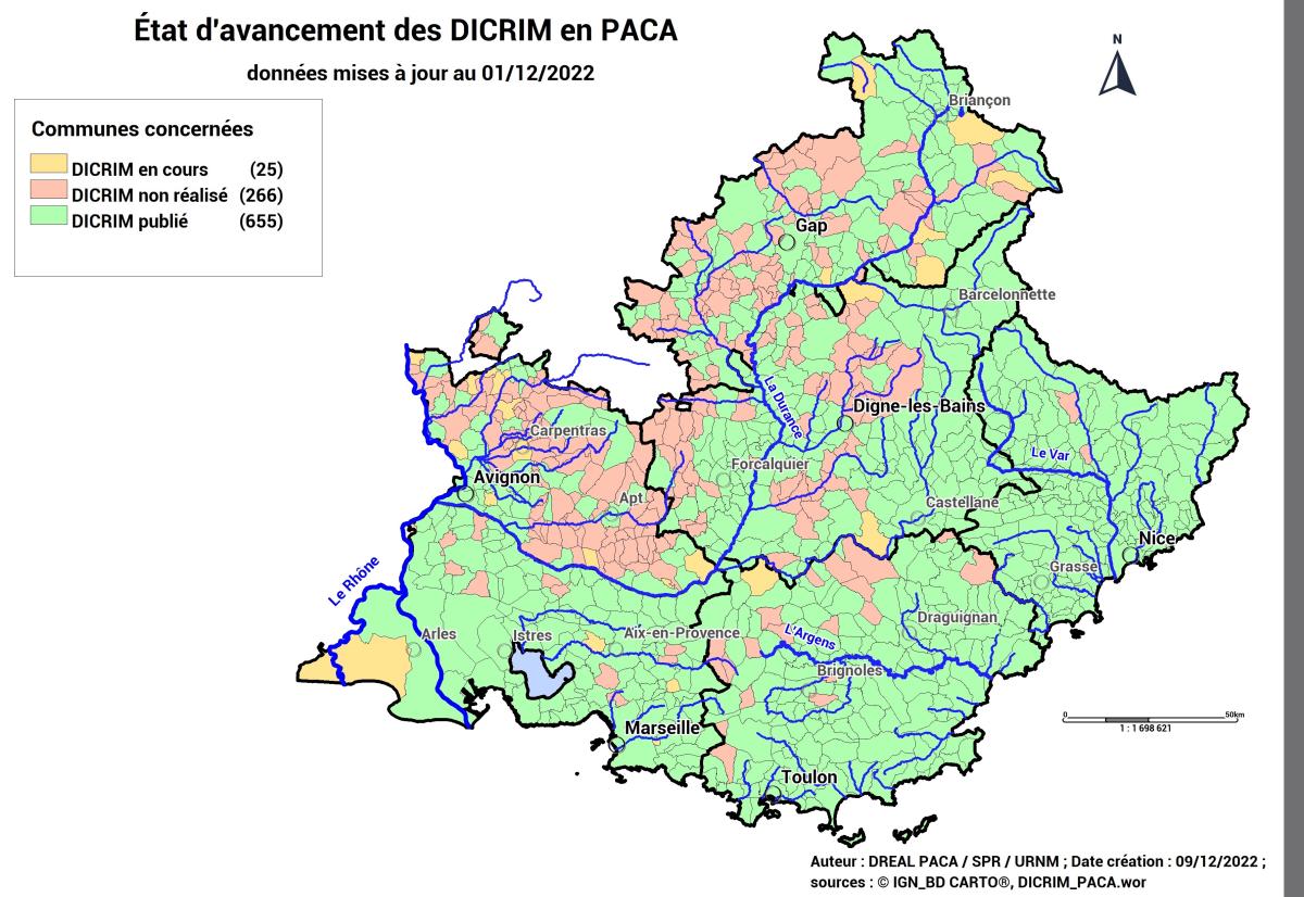 Etat d'avancement des DICRIM en PACA