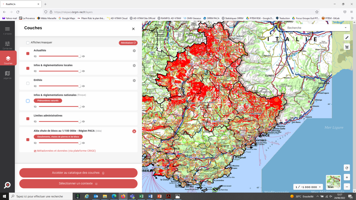 Extrait de l’outil cartographique RiskPACA © 2023