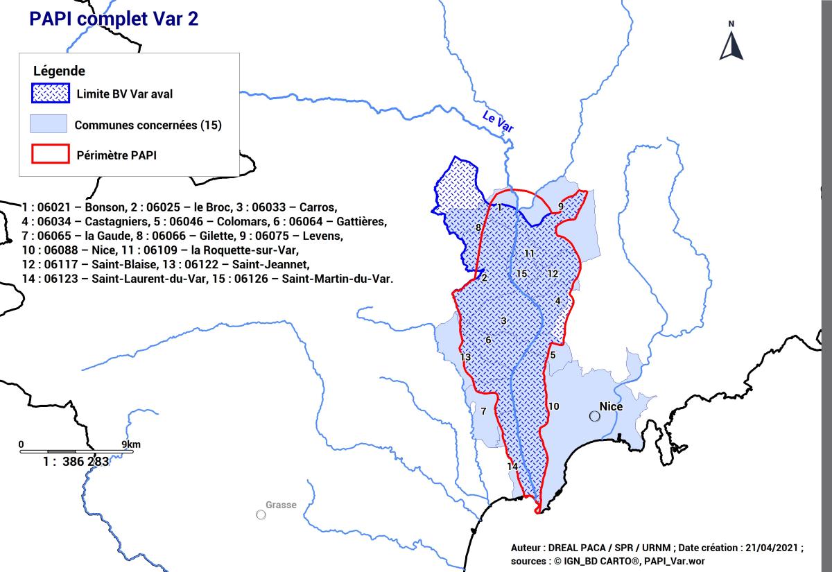 Carte périmètre PAPI complet Var 2