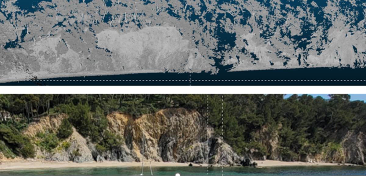 Scan Laser de la falaise de la plage des Bonnettes au Pradet (Var) © BRGM