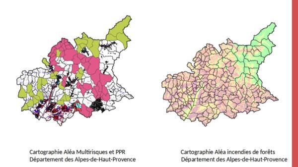 Cartographie Aléas multi-risques PPRN et incendie de forêt (DPT 04)