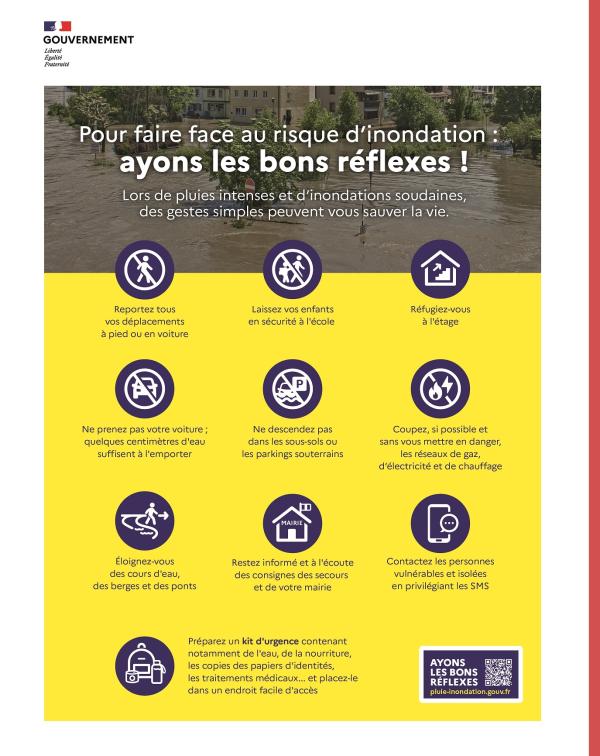 Affiche campagne nationale pluies intenses méditerranéennes 2023