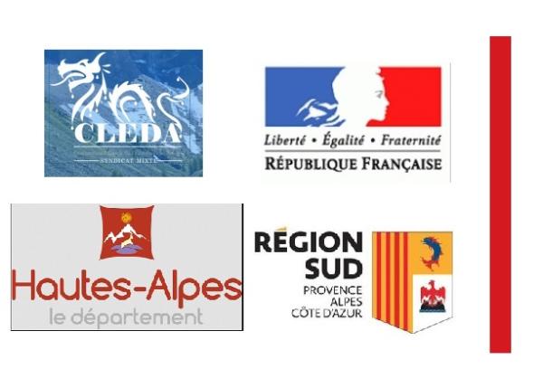 Logos des Partenaires financiers STePRiM opérationnelle Drac Amont => CLEDA, Etat, Conseil régional PACA, Département 05